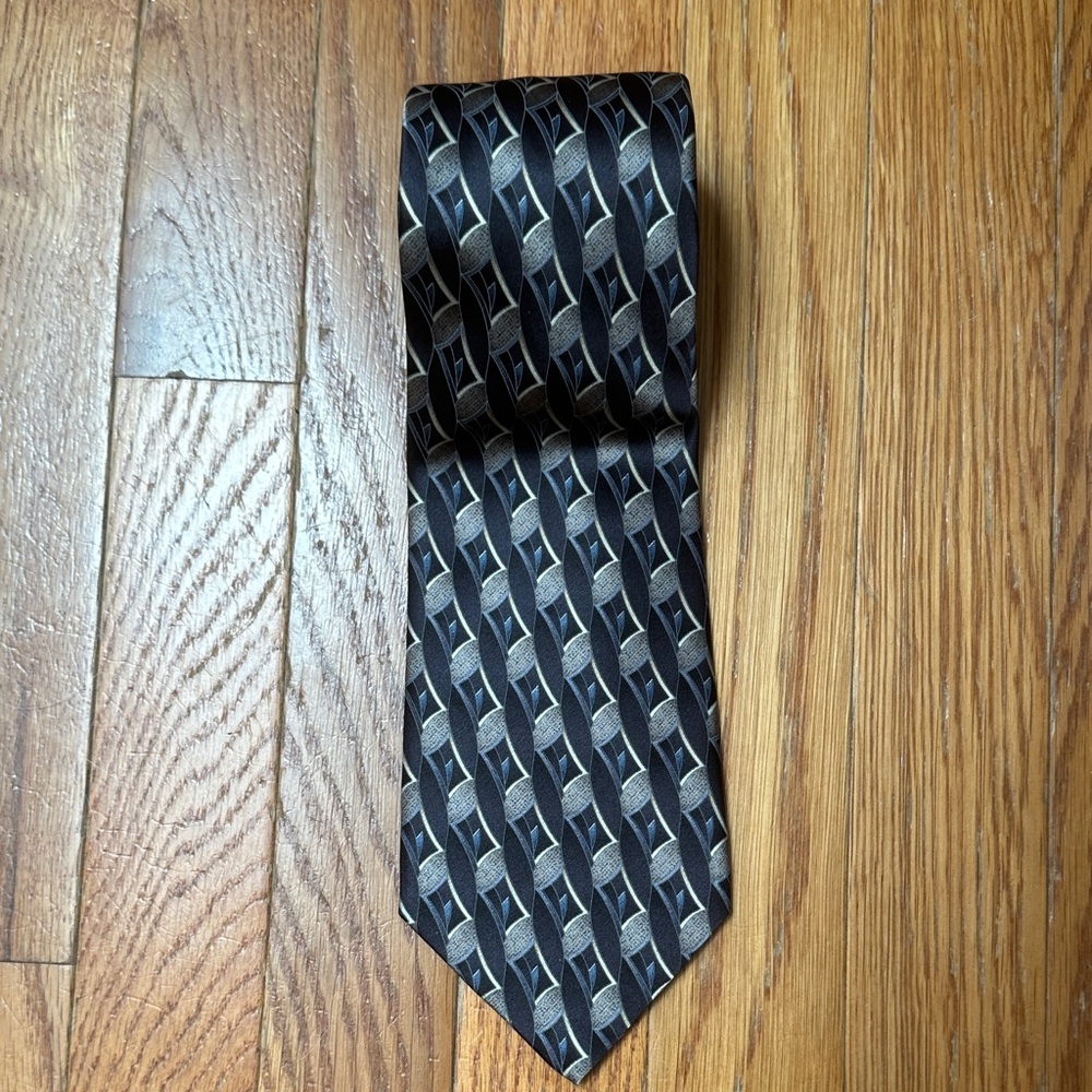 David Taylor Black and Silver Patterned Tie